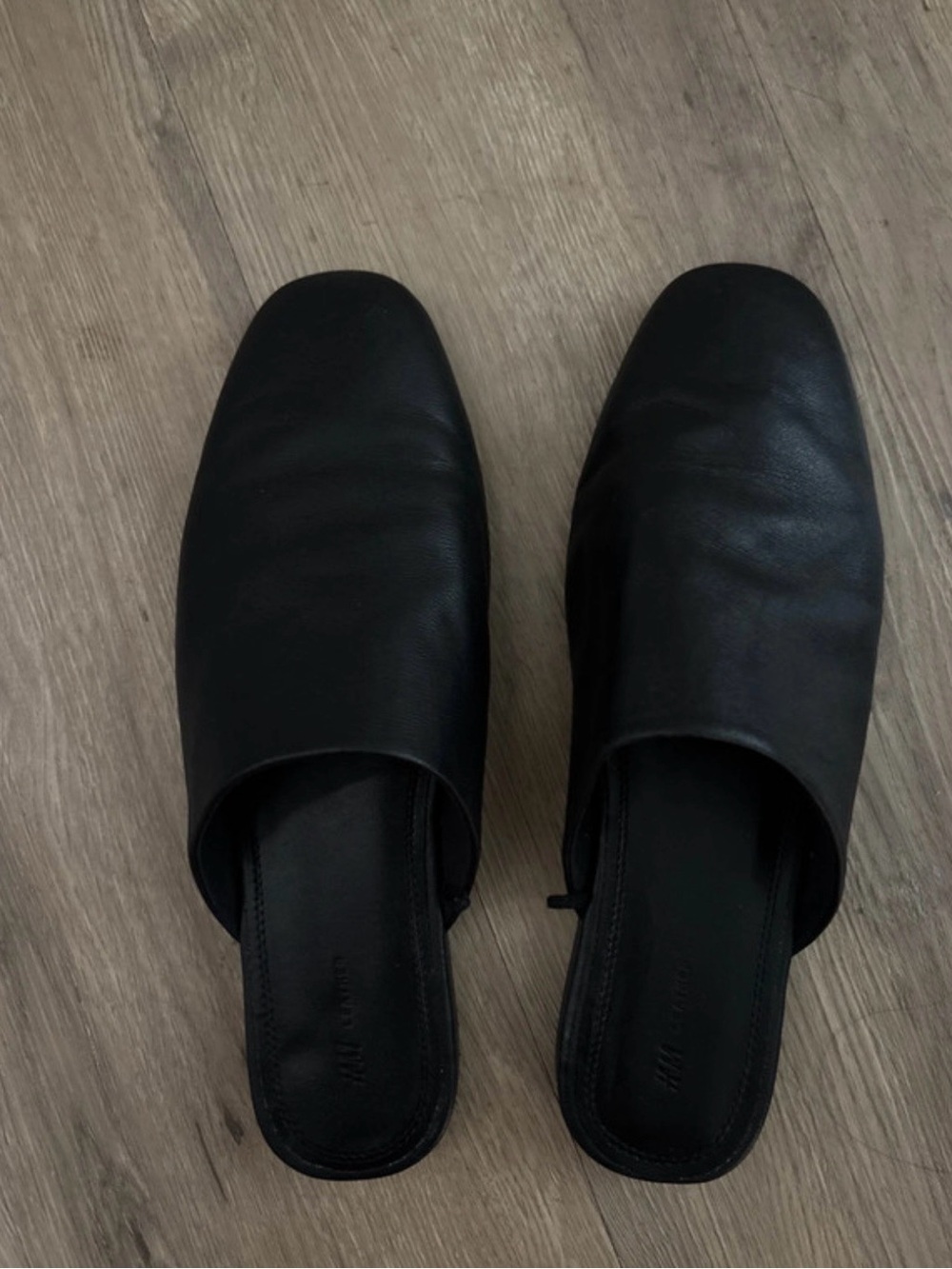 Black Slip-On womens HM Leather Mules